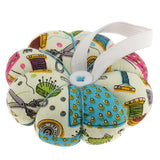 Maxbell Fabric Coated Pumpkin Shaped Wrist Wearable Pin Cushion for DIY Needlework