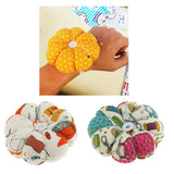 Maxbell Fabric Coated Pumpkin Shaped Wrist Wearable Pin Cushion for DIY Needlework