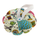 Maxbell Fabric Coated Pumpkin Shaped Wrist Wearable Pin Cushion for DIY Needlework