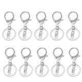 Maxbell 10 Pieces Lobster Snap Trigger Swivel Clips Hook Clasps Keychain Key Ring Plated Silver With the chain