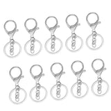 Maxbell 10 Pieces Lobster Snap Trigger Swivel Clips Hook Clasps Keychain Key Ring Plated Silver With the chain