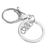 Maxbell 10 Pieces Lobster Snap Trigger Swivel Clips Hook Clasps Keychain Key Ring Plated Silver With the chain