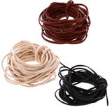 Maxbell Durable 5 Meter 3mm Flat Leather Cord For Necklace Bracelet Beading Jewelry Making DIY Accessory Coffee