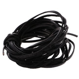 Maxbell Durable 5 Meter 3mm Flat Leather Cord For Necklace Bracelet Beading Jewelry Making DIY Accessory Black