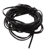 Maxbell Durable 5 Meter 3mm Flat Leather Cord For Necklace Bracelet Beading Jewelry Making DIY Accessory Black