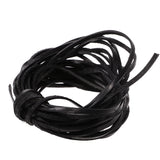 Maxbell Durable 5 Meter 3mm Flat Leather Cord For Necklace Bracelet Beading Jewelry Making DIY Accessory Black