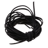 Maxbell Durable 5 Meter 3mm Flat Leather Cord For Necklace Bracelet Beading Jewelry Making DIY Accessory Black