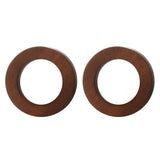 Maxbell Women Jewelry Earings Brown Vintage Round Hollow Wood Stud Earrings