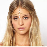 Maxbell Women Fashionable Forehead Chain Pendant Headpice Headwear Head Decor Hair Accessories Gold
