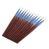 Maxbell Set OF 12PCS Professional Multipurpose Liquid Eyeliner Brushes Beauty Supplies Cosmetic Tool Blue Brown 4.7 inch