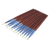 Maxbell Set OF 12PCS Professional Multipurpose Liquid Eyeliner Brushes Beauty Supplies Cosmetic Tool Blue Brown 4.7 inch