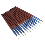 Maxbell Set OF 12PCS Professional Multipurpose Liquid Eyeliner Brushes Beauty Supplies Cosmetic Tool Blue Brown 4.7 inch