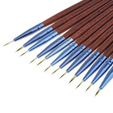 Maxbell Set OF 12PCS Professional Multipurpose Liquid Eyeliner Brushes Beauty Supplies Cosmetic Tool Blue Brown 4.7 inch