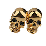 Maxbell 1Pair  Hip Hop Copper Skull Cufflinks Cuff Links Jewelry Birthday Favor Gift Golden Tone Halloween Jewelry