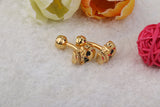 Maxbell 1Pair  Hip Hop Copper Skull Cufflinks Cuff Links Jewelry Birthday Favor Gift Golden Tone Halloween Jewelry