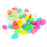 Maxbell Plastic Glow In The Dark Stone Pebbles Aquarium Fish Tank Flower Pot Road Wall Swimming Pool Decorations Random PACK OF 50PCS