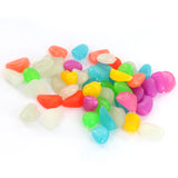 Maxbell Plastic Glow In The Dark Stone Pebbles Aquarium Fish Tank Flower Pot Road Wall Swimming Pool Decorations Random PACK OF 50PCS