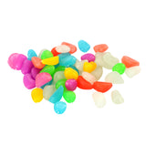 Maxbell Plastic Glow In The Dark Stone Pebbles Aquarium Fish Tank Flower Pot Road Wall Swimming Pool Decorations Random PACK OF 50PCS