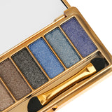 Maxbell Easy Blending Long Lasting Waterproof Quick Pigmented Vibrant 9 Colors Glitter Eyeshadow Palette 5#