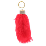 Maxbell Manmade Rabbit Hair Tassel Handbag Car Keychain Keyring Charm - Red