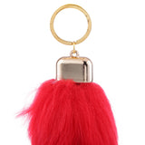 Maxbell Manmade Rabbit Hair Tassel Handbag Car Keychain Keyring Charm - Red