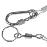 Maxbell 1.4M Retractable Steel Wire Coiled Lanyard Safety Rope with Swivel Carabiner