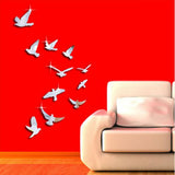 Maxbell Set of 11pcs Birds Removable Mirror Decal Art Mural Wall Stickers Home Decor DIY