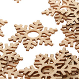 Maxbell Pack of 50 Natural Snowflake Wooden Embellishments for Christmas Tree Decoration