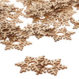 Maxbell Pack of 50 Natural Snowflake Wooden Embellishments for Christmas Tree Decoration