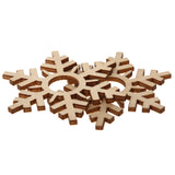 Maxbell Pack of 50 Natural Snowflake Wooden Embellishments for Christmas Tree Decoration
