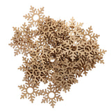 Maxbell Pack of 50 Natural Snowflake Wooden Embellishments for Christmas Tree Decoration