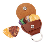 Maxbell Keychain Guitar Picks Holder Bag Leather-Brown