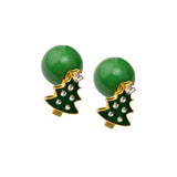Maxbell Fashion Jewellery Cute Christmas Tree Beads Stud Earrings for Women Ladies