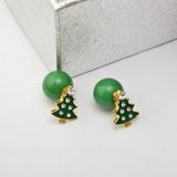 Maxbell Fashion Jewellery Cute Christmas Tree Beads Stud Earrings for Women Ladies