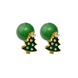 Maxbell Fashion Jewellery Cute Christmas Tree Beads Stud Earrings for Women Ladies