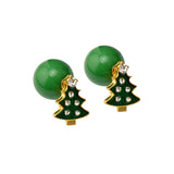Maxbell Fashion Jewellery Cute Christmas Tree Beads Stud Earrings for Women Ladies