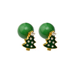 Maxbell Fashion Jewellery Cute Christmas Tree Beads Stud Earrings for Women Ladies