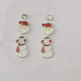 Maxbell 3 Pairs of Earrings Christmas Gift Santa Snowman Stud Earrings Earrings Set