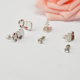 Maxbell 3 Pairs of Earrings Christmas Gift Santa Snowman Stud Earrings Earrings Set