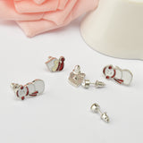 Maxbell 3 Pairs of Earrings Christmas Gift Santa Snowman Stud Earrings Earrings Set