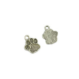 Maxbell 50pcs Tibetan Silver Cute Puppy Paw Print Charms Dangle Pendant DIY Craft