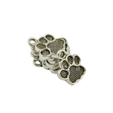 Maxbell 50pcs Tibetan Silver Cute Puppy Paw Print Charms Dangle Pendant DIY Craft