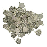 Maxbell 50pcs Tibetan Silver Cute Puppy Paw Print Charms Dangle Pendant DIY Craft