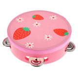Maxbell NEW Wooden Tambourine Hand Bell Drum Musical Percusion Instrument-Strawberry