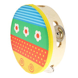 Maxbell NEW Wooden Tambourine Hand Bell Drum Musical Percusion Instrument-Flowers