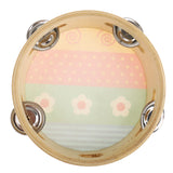 Maxbell NEW Wooden Tambourine Hand Bell Drum Musical Percusion Instrument-Flowers