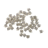 Maxbell Pack of 50 Silver Spacer Bail Beads Tube Charms Pendants Jewelry Making Findings