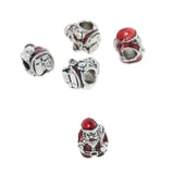 Maxbell 5pcs Charm Bracelet Beads Vintage Silver Xmas Santa Charm For Bracelet