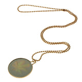Maxbell Vintage Gold Coloured Marijuana Leaf Pendant Long Ball Beads Chain Necklace