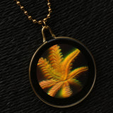 Maxbell Vintage Gold Coloured Marijuana Leaf Pendant Long Ball Beads Chain Necklace